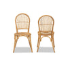 bali & pari Wina Modern Bohemian Natural Brown Rattan 2-Piece Dining Chair Set WHI-Wina-Rattan-DC