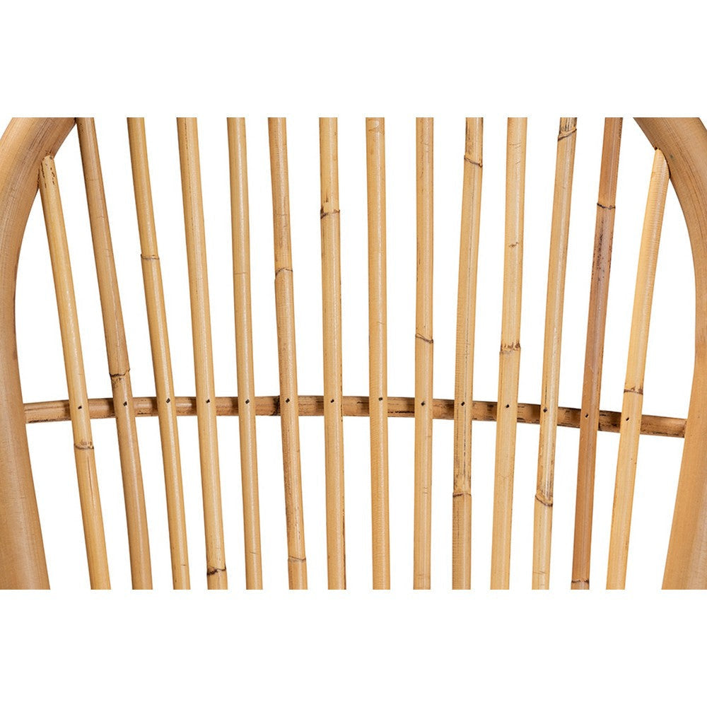 bali & pari Wina Modern Bohemian Natural Brown Rattan 2-Piece Dining Chair Set WHI-Wina-Rattan-DC