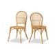 bali & pari Wina Modern Bohemian Natural Brown Rattan 2-Piece Dining Chair Set WHI-Wina-Rattan-DC