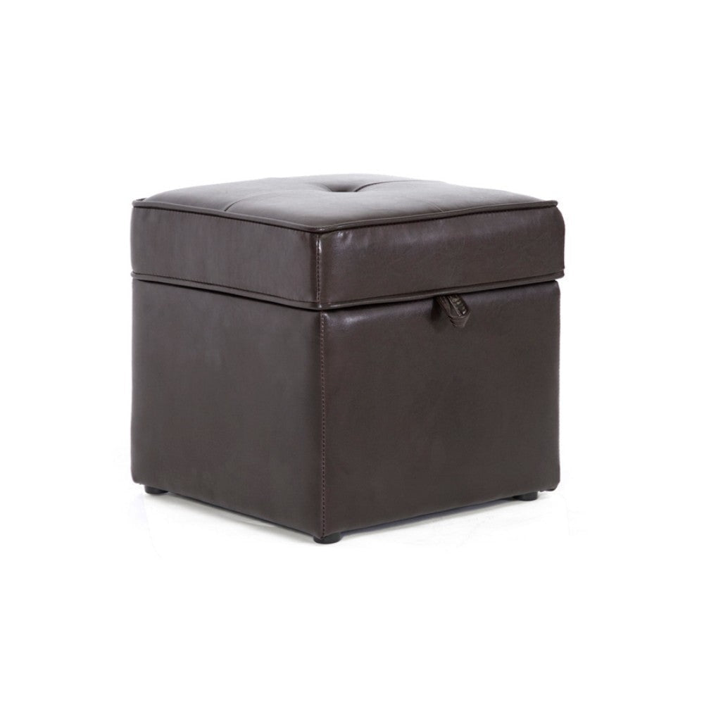 Baxton Studio Sydney Brown Modern Ottoman - Storage Ottoman