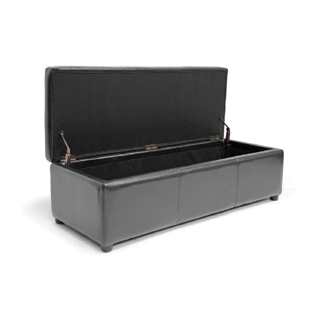 Baxton Studio Dennehy Black Brown Modern Ottoman WHI-Y-168-Promote-Black