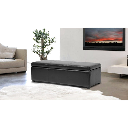 Baxton Studio Dennehy Black Brown Modern Ottoman