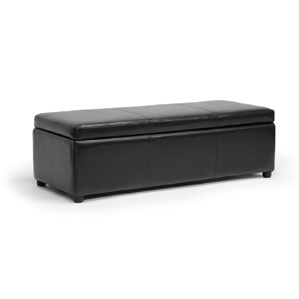 Baxton Studio Dennehy Black Brown Modern Ottoman WHI-Y-168-Promote-Black