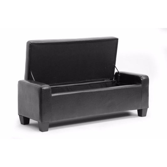 Baxton Studio Manchester Black Ottoman