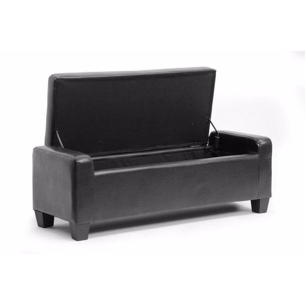 Baxton Studio Manchester Black Ottoman