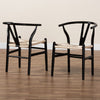 Baxton Studio Paxton Modern Black Finished Wood 2-Piece Dining Chair Set