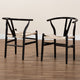 Baxton Studio Paxton Modern Black Finished Wood 2-Piece Dining Chair Set