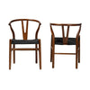 Baxton Studio Paxton Modern Walnut Brown Finished Wood 2-Piece Dining Chair Set