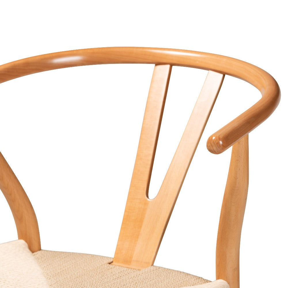 Baxton Studio Paxton Modern and Contemporary Natural Brown Finished Wood 2-Piece Bar Stool Set