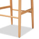 Baxton Studio Paxton Modern and Contemporary Natural Brown Finished Wood 2-Piece Bar Stool Set