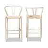 Baxton Studio Paxton Modern and Contemporary White Finished Wood 2-Piece Bar Stool Set