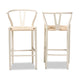 Baxton Studio Paxton Modern and Contemporary White Finished Wood 2-Piece Bar Stool Set