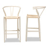 Baxton Studio Paxton Modern and Contemporary White Finished Wood 2-Piece Bar Stool Set