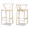 Baxton Studio Paxton Modern and Contemporary White Finished Wood 2-Piece Bar Stool Set