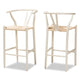 Baxton Studio Paxton Modern and Contemporary White Finished Wood 2-Piece Bar Stool Set
