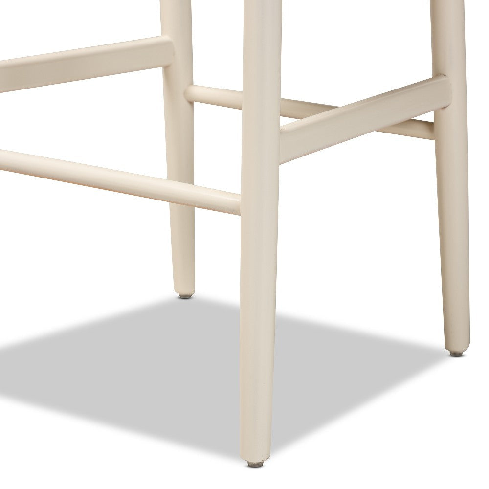 Baxton Studio Paxton Modern and Contemporary White Finished Wood 2-Piece Bar Stool Set