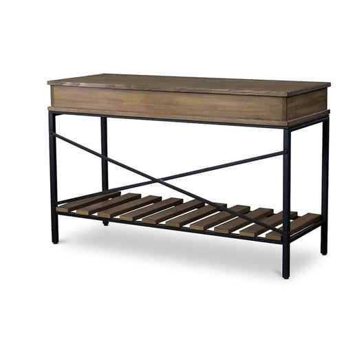 Baxton Studio Newcastle Wood and Metal Console Table-Criss-Cross