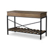 Baxton Studio Newcastle Wood and Metal Console Table-Criss-Cross