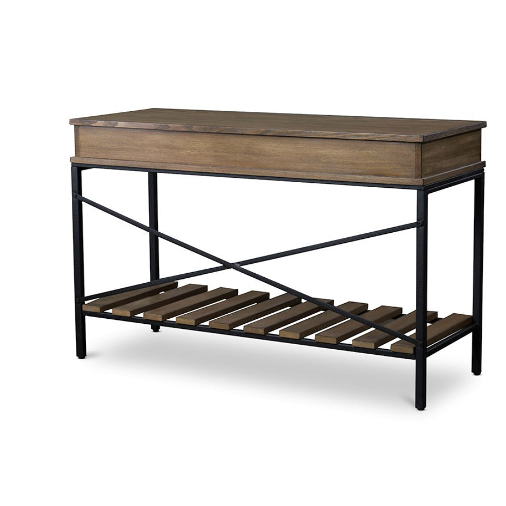 Baxton Studio Newcastle Wood and Metal Console Table-Criss-Cross