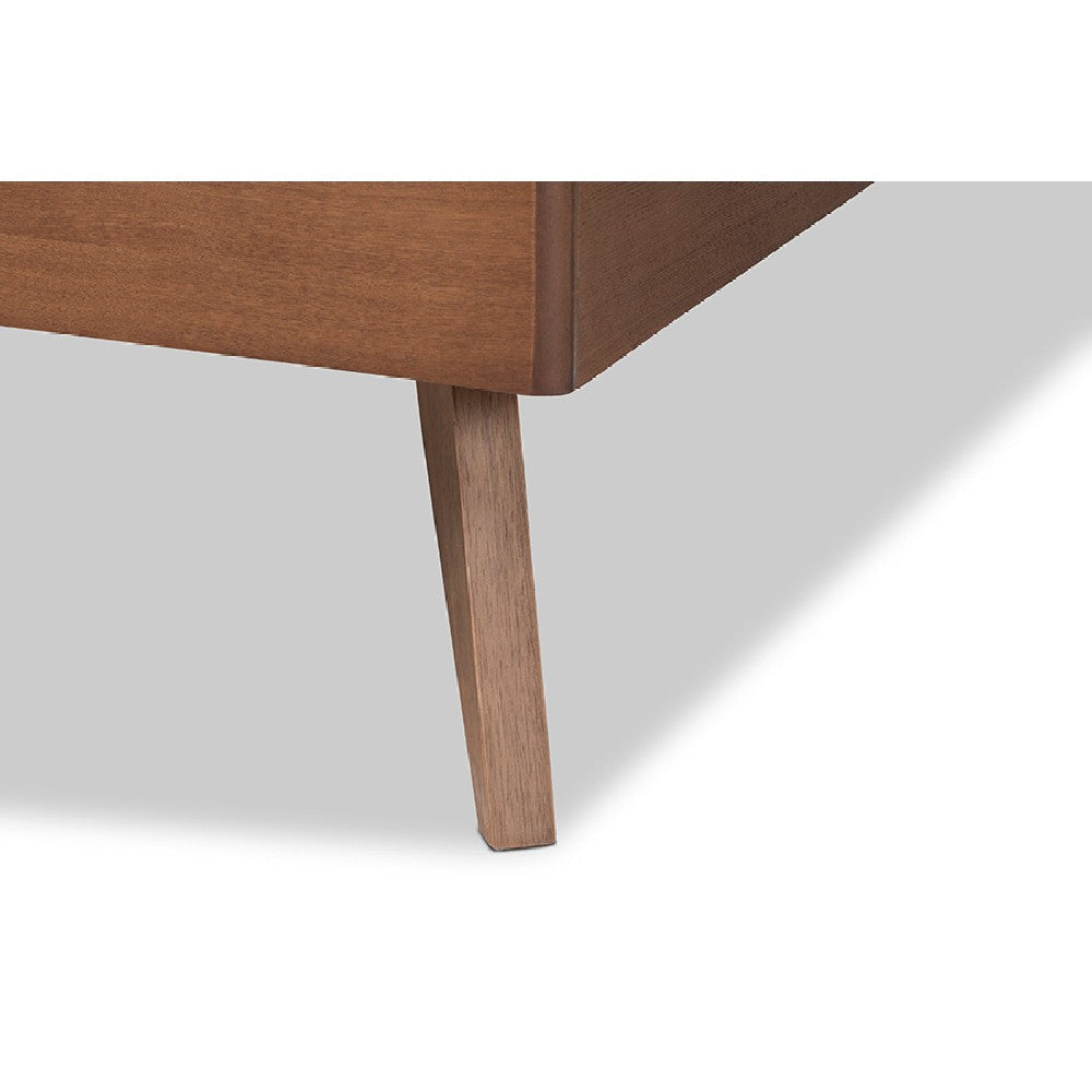 Baxton Studio Yana Mid-Century Modern Walnut Brown Finished Wood Twin Size Platform Bed WHI-Yana-Ash-Walnut-Twin