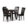 Baxton Studio Zala Modern and Contemporary Dark Brown Finished Wood 5-Piece Dining Set WHI-Zala-Dark-Brown-5PC-Dining-Set