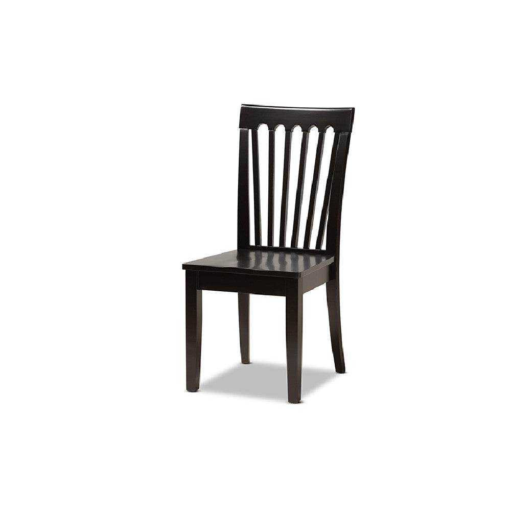 Baxton Studio Zala Modern and Contemporary Dark Brown Finished Wood 5-Piece Dining Set WHI-Zala-Dark-Brown-5PC-Dining-Set