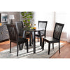 Baxton Studio Zala Modern and Contemporary Dark Brown Finished Wood 5-Piece Dining Set