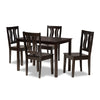 Baxton Studio Zamira Modern and Contemporary Transitional Dark Brown Finished Wood 5-Piece Dining Set