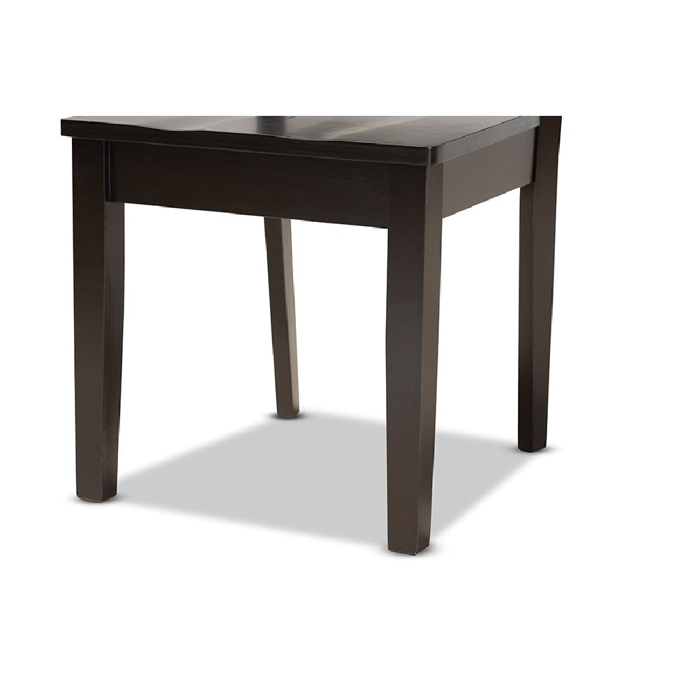 Baxton Studio Zamira Modern and Contemporary Transitional Dark Brown Finished Wood 5-Piece Dining Set