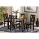 Baxton Studio Zamira Modern and Contemporary Transitional Dark Brown Finished Wood 5-Piece Dining Set