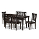 Baxton Studio Zamira Modern and Contemporary Transitional Dark Brown Finished Wood 7-Piece Dining Set