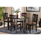 Baxton Studio Zamira Modern and Contemporary Transitional Two-Tone Dark Brown and Walnut Brown Finished Wood 5-Piece Dining Set