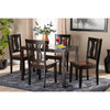 Baxton Studio Zamira Modern and Contemporary Transitional Two-Tone Dark Brown and Walnut Brown Finished Wood 5-Piece Dining Set