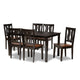 Baxton Studio Zamira Modern and Contemporary Transitional Two-Tone Dark Brown and Walnut Brown Finished Wood 7-Piece Dining Set