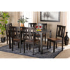 Baxton Studio Zamira Modern and Contemporary Transitional Two-Tone Dark Brown and Walnut Brown Finished Wood 7-Piece Dining Set