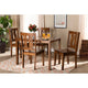 Baxton Studio Zamira Modern and Contemporary Transitional Walnut Brown Finished Wood 5-Piece Dining Set