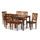 Baxton Studio Zamira Modern and Contemporary Transitional Walnut Brown Finished Wood 7-Piece Dining Set