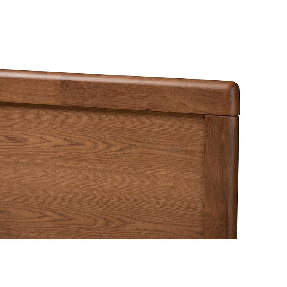 Baxton Studio Zenon Mid-Century Modern Walnut Brown Finished Wood Full Size Platform Bed