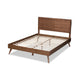 Baxton Studio Zenon Mid-Century Modern Walnut Brown Finished Wood Queen Size Platform Bed