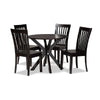 Baxton Studio Zora Modern and Contemporary Dark Brown Finished Wood 5-Piece Dining Set WHI-Zora-Dark-Brown-5PC-Dining-Set