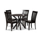 Baxton Studio Zora Modern and Contemporary Dark Brown Finished Wood 5-Piece Dining Set WHI-Zora-Dark-Brown-5PC-Dining-Set