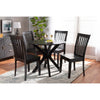 Baxton Studio Zora Modern and Contemporary Dark Brown Finished Wood 5-Piece Dining Set WHI-Zora-Dark-Brown-5PC-Dining-Set