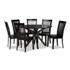 Baxton Studio Zora Modern and Contemporary Dark Brown Finished Wood 7-Piece Dining Set WHI-Zora-Dark-Brown-7PC-Dining-Set