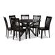 Baxton Studio Zora Modern and Contemporary Dark Brown Finished Wood 7-Piece Dining Set WHI-Zora-Dark-Brown-7PC-Dining-Set