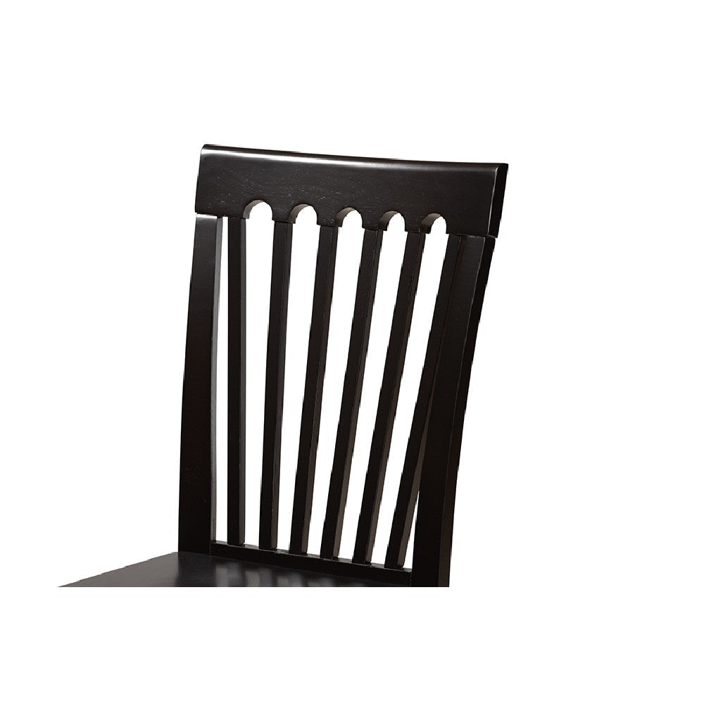 Baxton Studio Zora Modern and Contemporary Dark Brown Finished Wood 7-Piece Dining Set WHI-Zora-Dark-Brown-7PC-Dining-Set