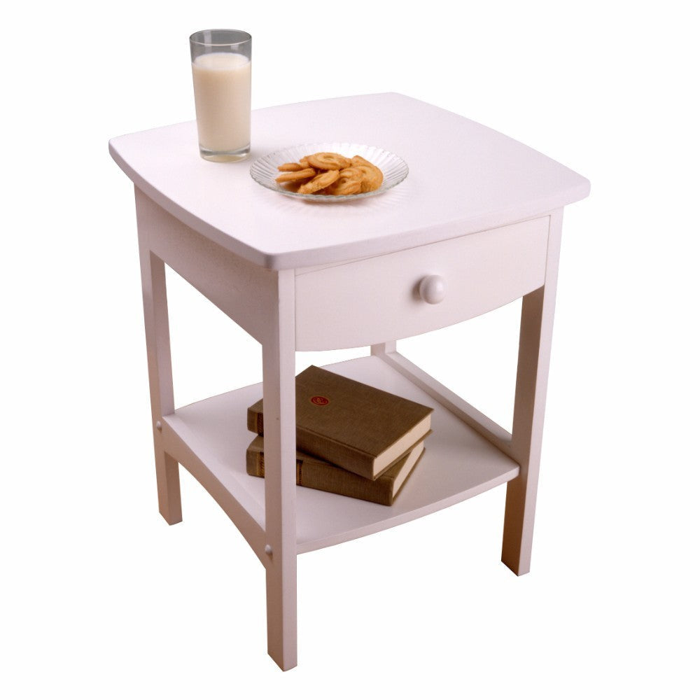 Claire Curved Accent Table Nightstand White WIN-10218