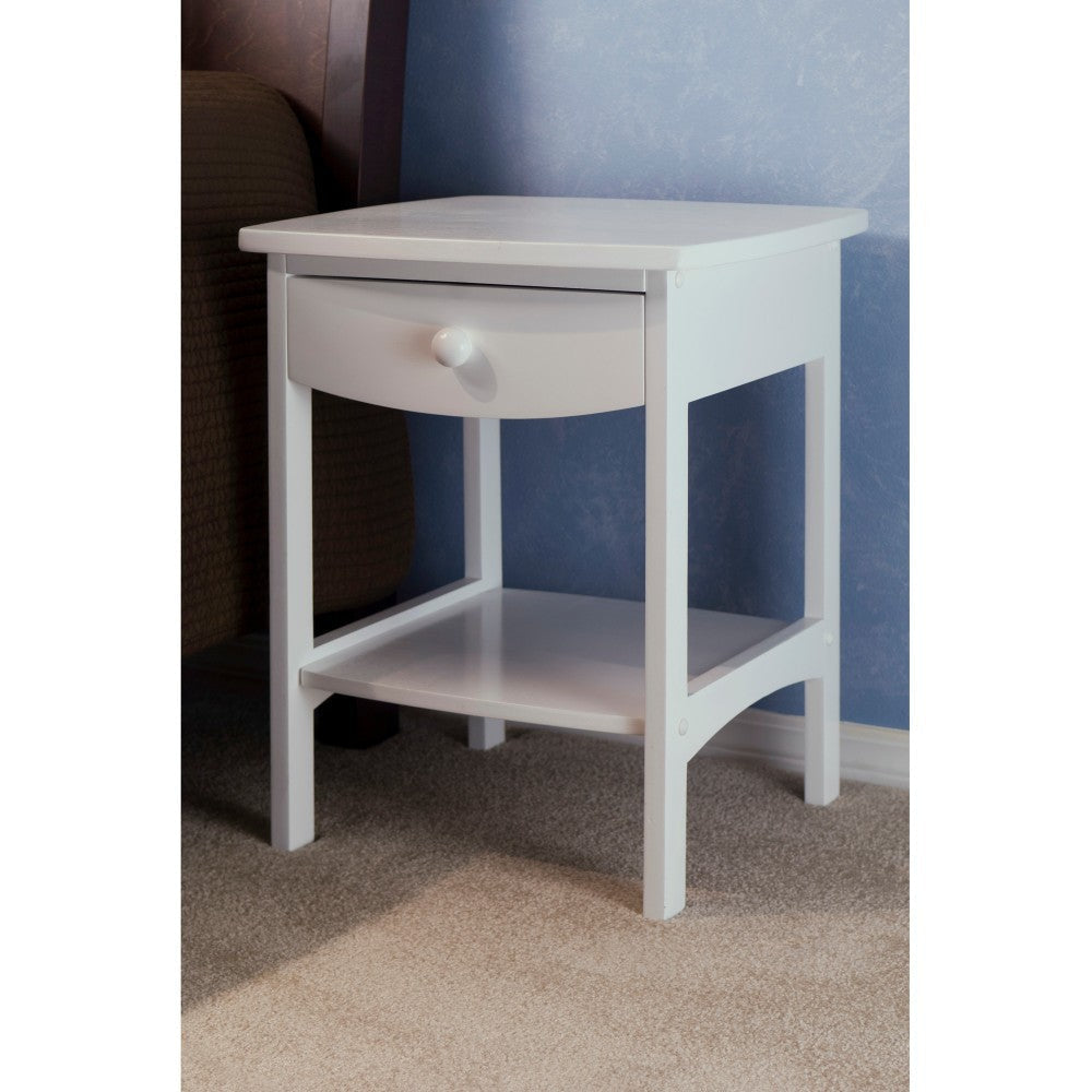 Claire Curved Accent Table Nightstand White WIN-10218