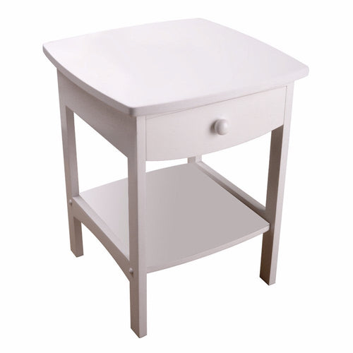 Claire Curved Accent Table, Nightstand, White
