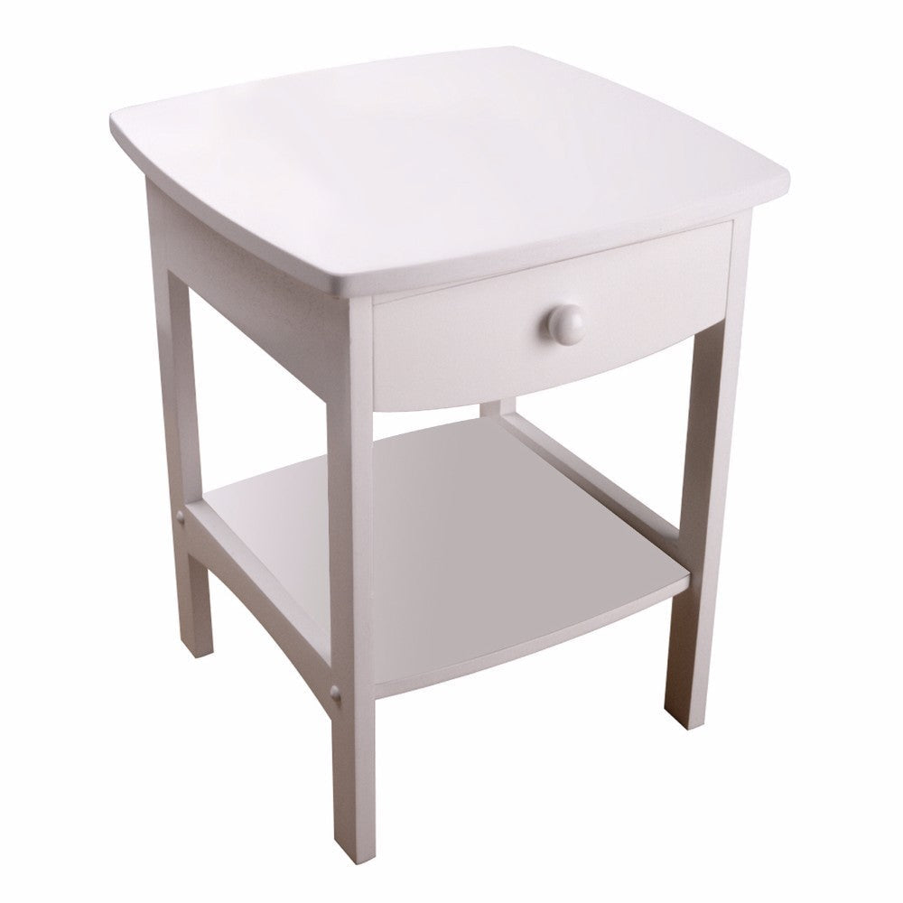 Claire Curved Accent Table, Nightstand, White