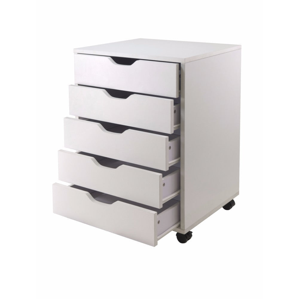 Halifax 5-Drawer Mobile Cabinet White WIN-10519